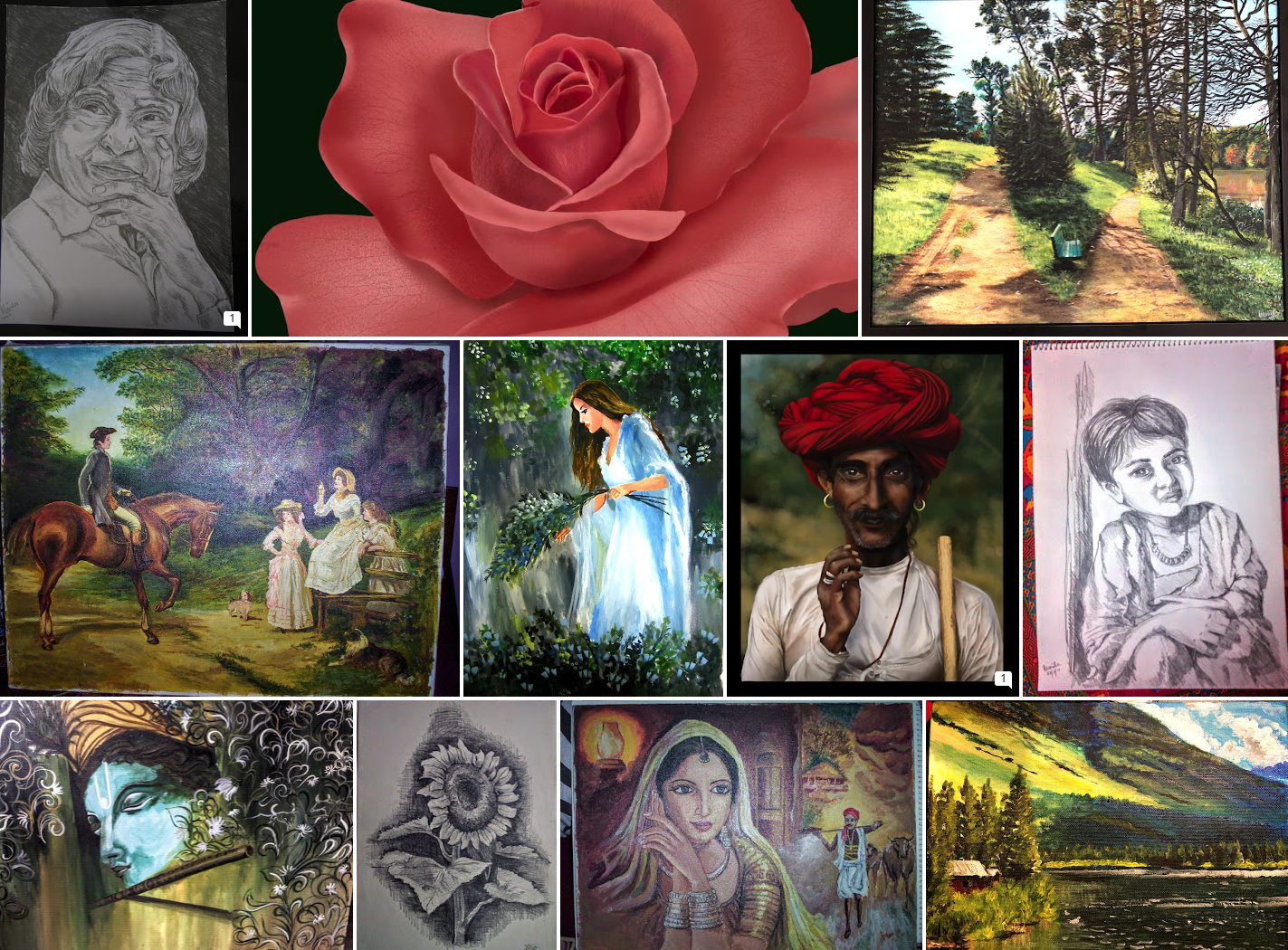 Collage of Monika Bishnoi artwork